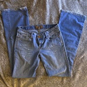 Miss Me Women's Distressed Blue Boot Cut Jeans